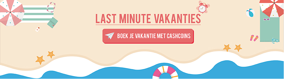 Boek je last minute vakantie met CashCoins banner-0